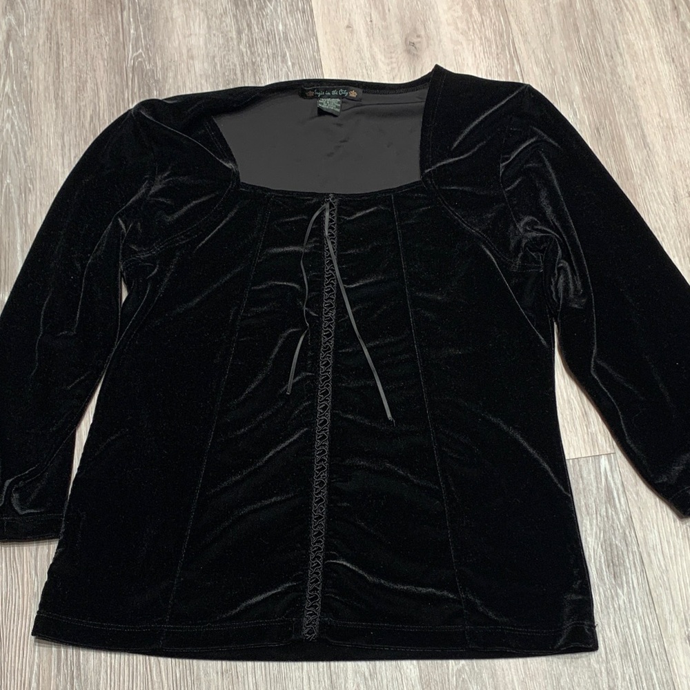 Suzie In The City Black Velvet Blouse